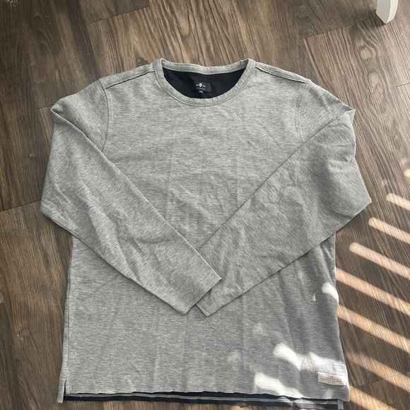 7 For All Mankind Luxe Light Gray Long Sleeve Shirt - Picture 1 of 10